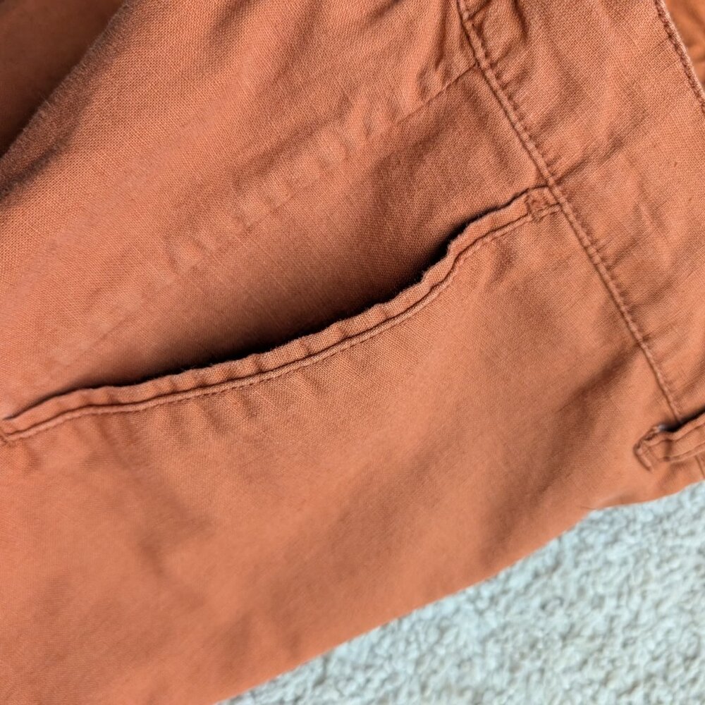Uniqlo Women’s Burnt Orange Cotton Linen Trousers size 5 - Picture 7 of 10